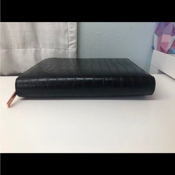 Kikki.K A5 Black Croco Leather Zippered Planner - Picture 3 of 11